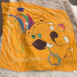 Veuve Cliquot patterned Colorful Abstract Silk Scarf NEW